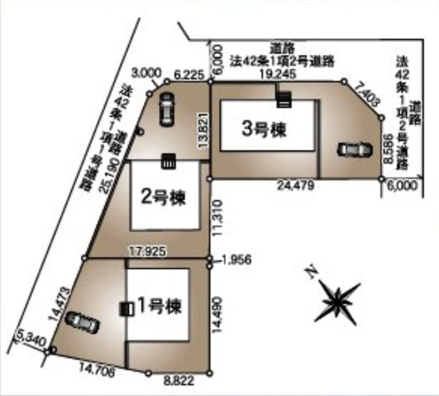 【区画図】 | CRADLE  GARDEN　幸手市神扇第1　新築戸建　全3棟　3号棟