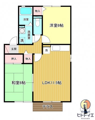 サンライズ稲富の間取り|2LDKです