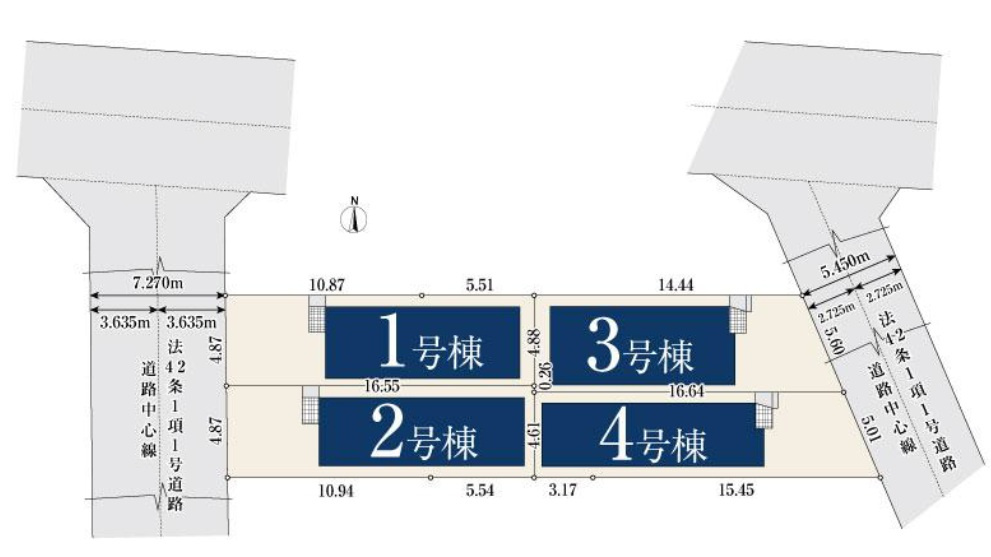 杉並区井草1丁目　ZEH水準×省エネ邸宅　限定4棟の区画図