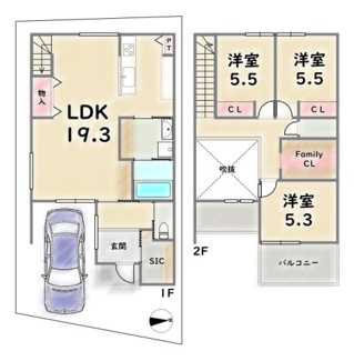 【参考プラン】 | 右京区山ノ内苗町　建築条件付 | 《参考プラン》建物価格：2990万円　延床面積：94.39平米