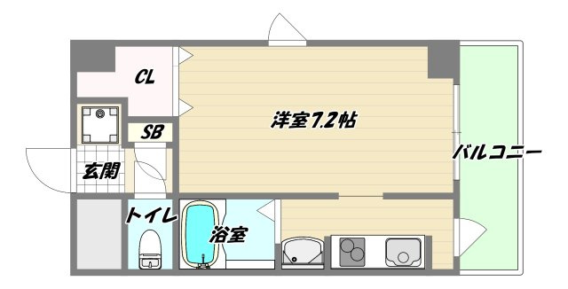 大阪市淀川区十三東３丁目の賃貸マンションの間取り