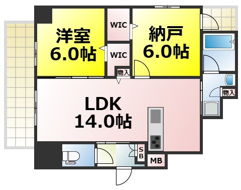 【間取り】 | ラルジュルーセントオーデン難波