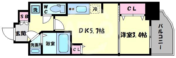 ラシュレエグゼ夕陽丘の間取り|ラシュレエグゼ夕陽丘　間取り