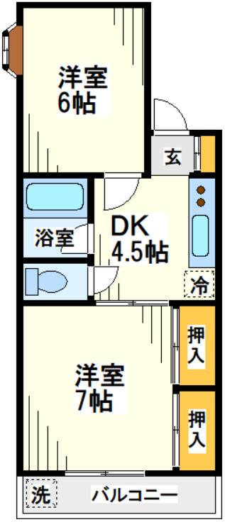 渡辺ビルの間取り|※間取り反転タイプ