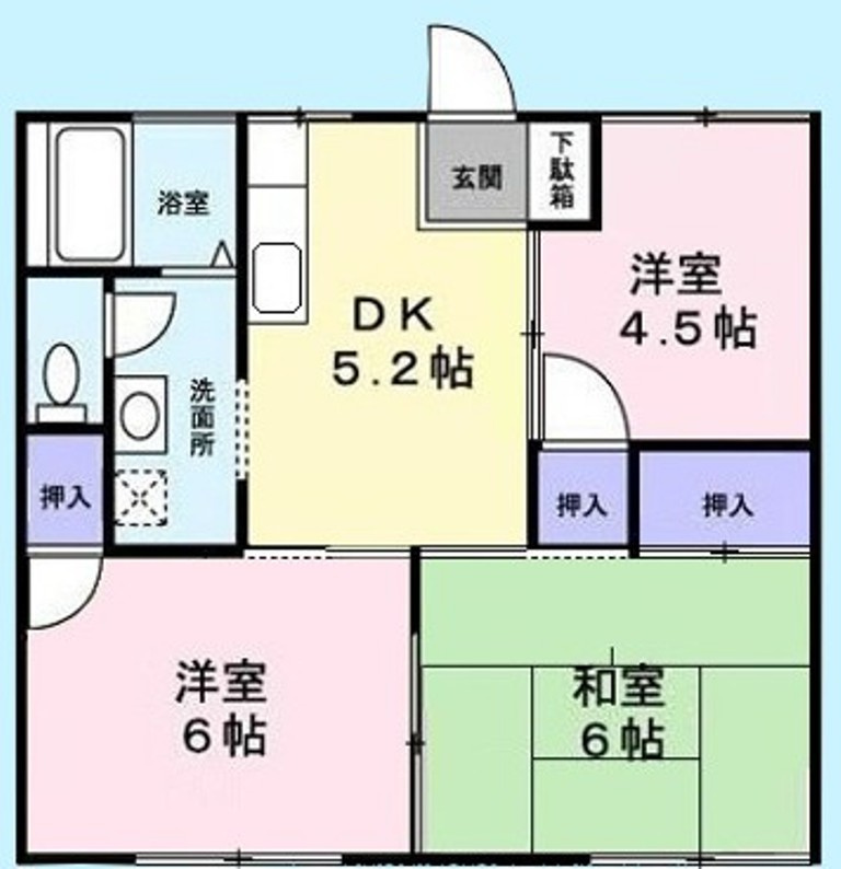 コーポ三晃Ｂ※初期費用分割後払いサービス利用可能物件の間取り