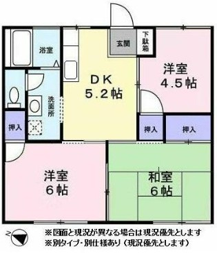 コーポ三晃Ｂ※初期費用分割後払いサービス利用可能物件の間取り