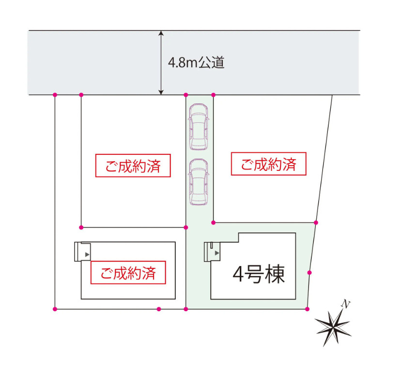 北本市緑1丁目　新築一戸建て　スマート・ワンシティ　04の区画図|4号棟