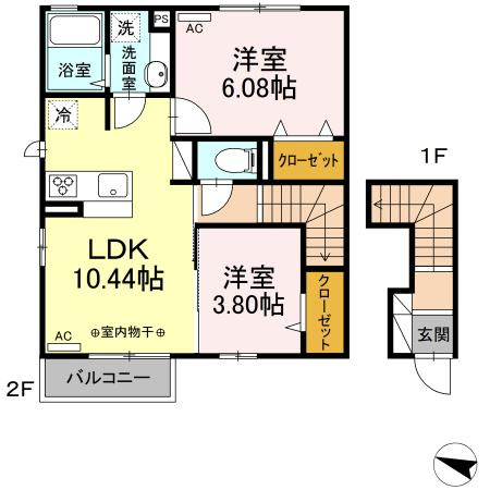 パークサイドアサミA棟　旧D-room南沢3丁目AB　A棟の間取り