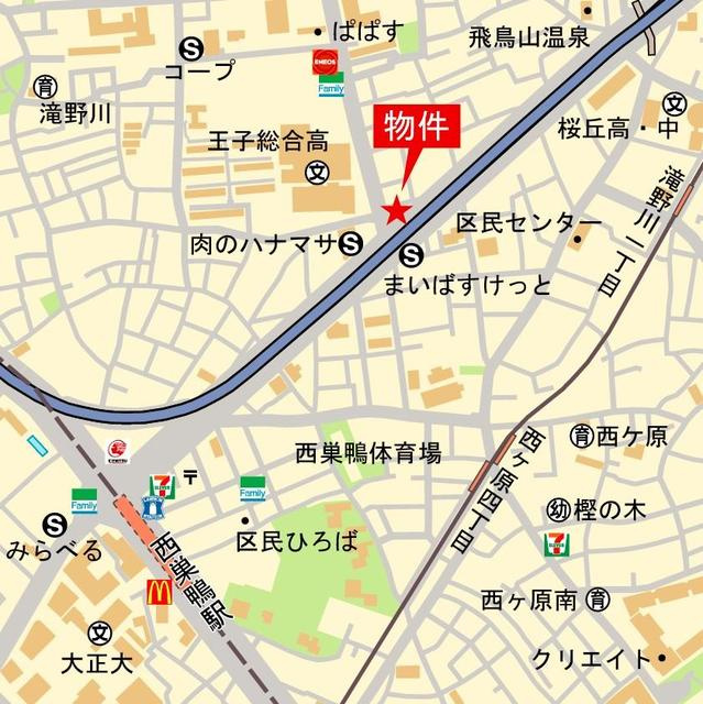 メイプルヒルズ滝野川の地図