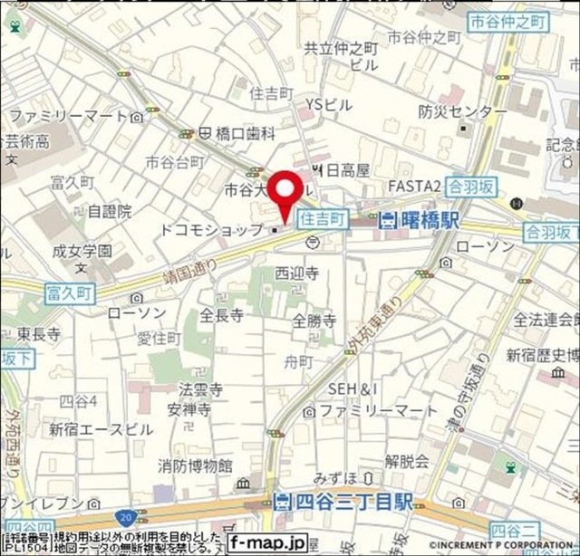 スカイコート新宿曙橋の地図