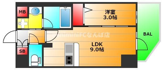 エステムコート堺筋本町の間取り|現状有姿