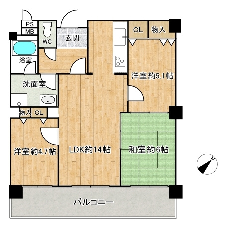 【間取り】 | プリオーレ美山台壱番館 | ☆神戸市垂水区　プリオーレ美山台壱番館☆