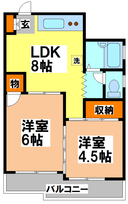 小金井市本町４丁目の賃貸マンションの間取り