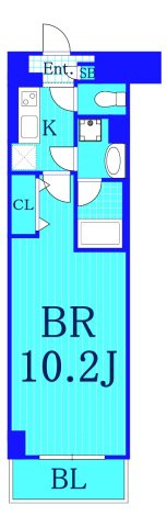 グランジュテ三ッ沢の間取り|1Kの使いやすい間取りです。