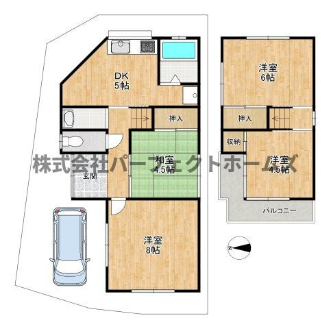 片鉾本町戸建　賃貸の間取り