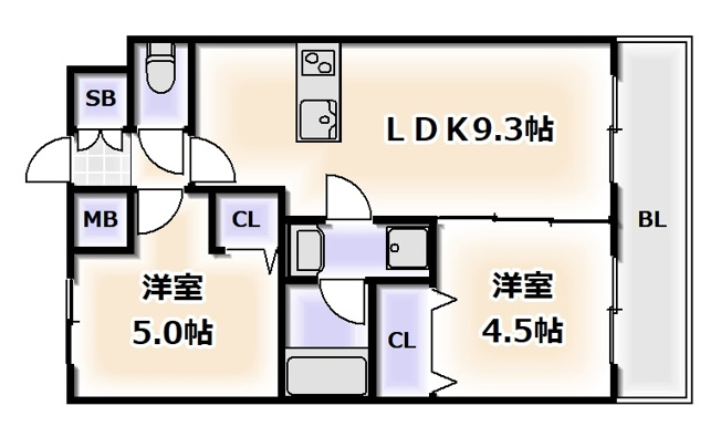 【間取り】 | エステムプラザ難波WESTⅡプレディア