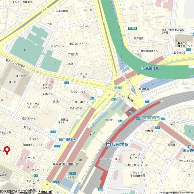 ラインビルド神楽坂の地図