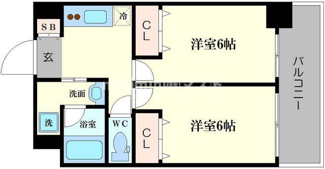 エステムコート難波Ｖブロードの間取り