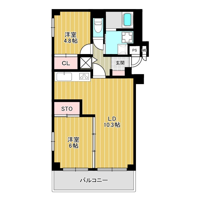 川崎市中原区新丸子東２丁目の賃貸マンションの間取り