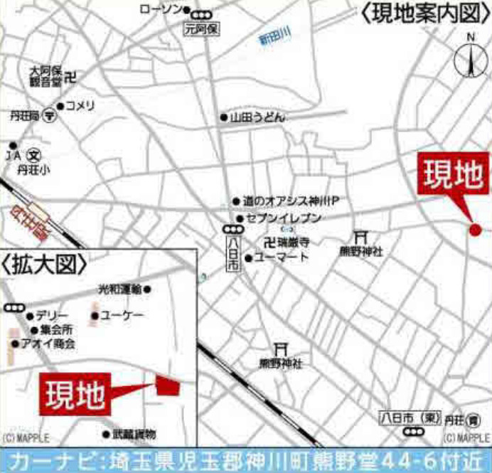 【新築】神川町熊野堂第1　１号棟(全４棟)　クレイドルガーデン　新築建売分譲の地図