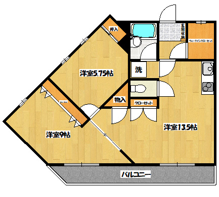 フェアリー小平の間取り|最上階の角部屋です。収納力もあり、快適にお住まいいただけます。