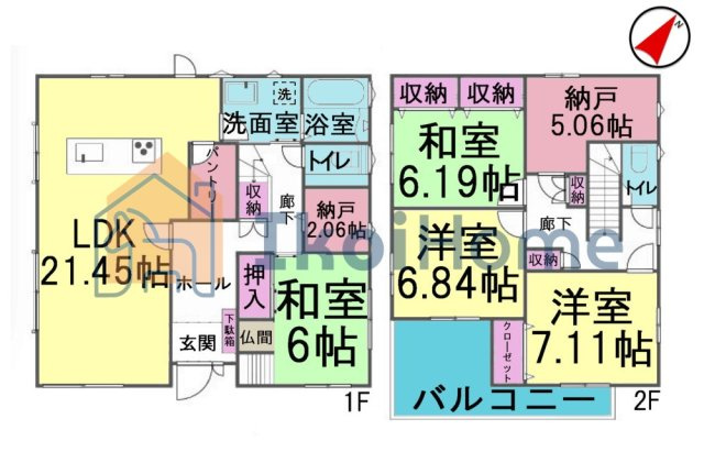 神戸市西区竹の台4丁目　中古戸建の間取り