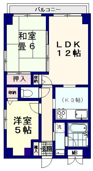 弥生町リバーサイドマンションの間取り