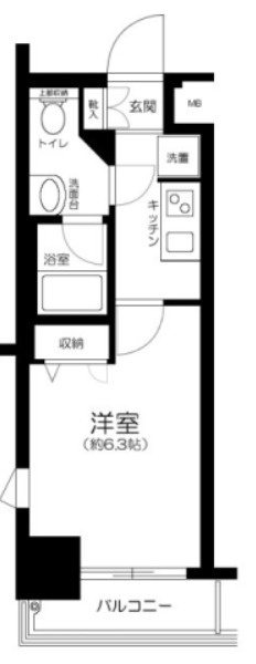 新宿区中落合３丁目の賃貸マンションの間取り