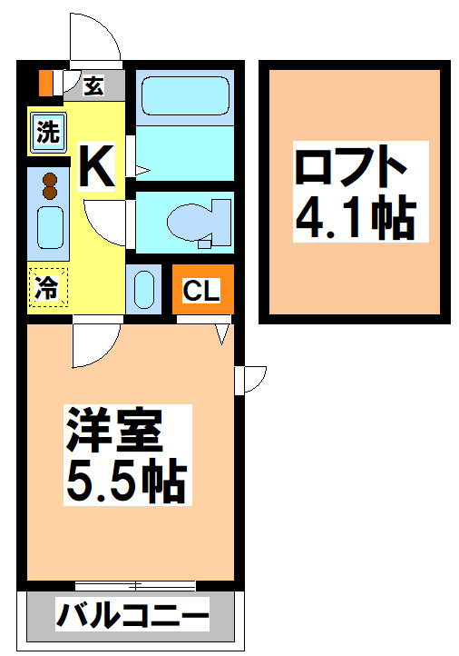 小金井市東町４丁目のアパートの間取り