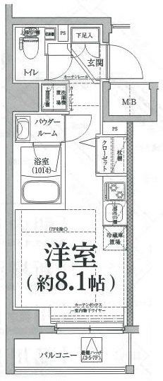 横浜市西区久保町の賃貸マンションの間取り