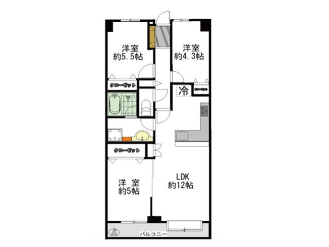 【間取り】 | グランフィル和光（朝霞店） | 陽当たりの良い南向き3LDKのお部屋です♪
食洗機や浴室乾燥機など毎日の快適な暮らしを支える設備仕様が充実した物件です。