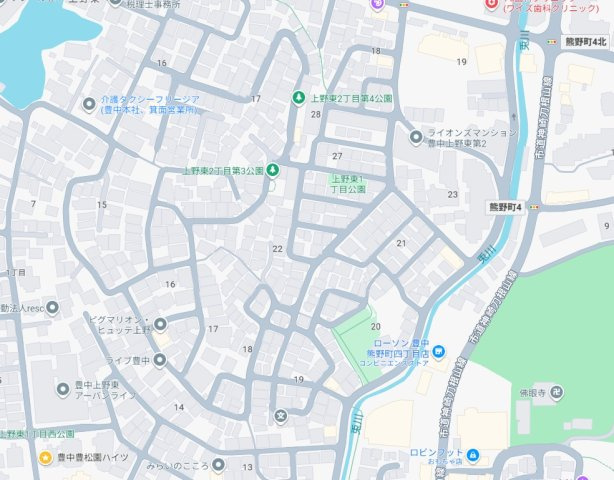 豊中市上野東　第1期　新築一戸建ての地図