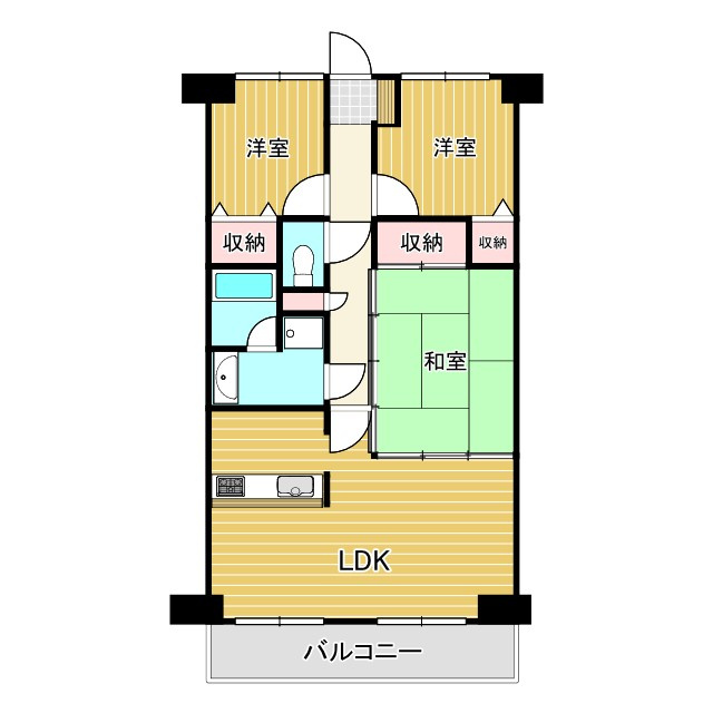 ダイアパレス前橋南町の間取り|■南向きの3LDK！