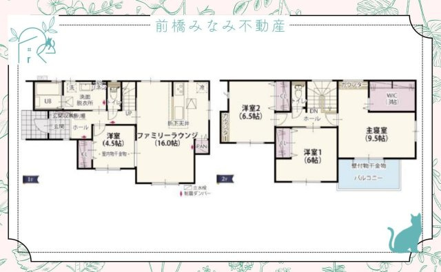 【新築】高崎市南大類町第1期　２号棟(全３棟)　ワイウッドコート　新築建売分譲の間取り