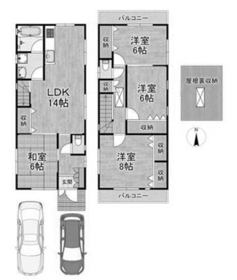 【間取り】 | 上桂三ノ宮町 一戸建 | 平成21年2月建築　4LDK　