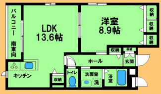 【間取り】 | グランデュール橋本 | 間取り図：反転タイプ