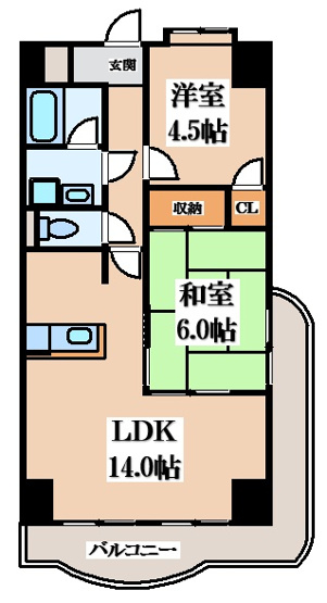 【間取り】 | フローリッシュ北田