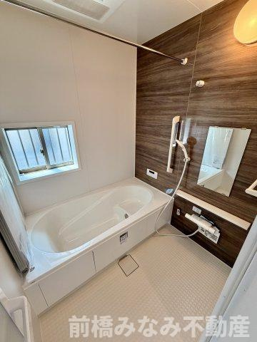 【新築】前橋市朝日が丘町　限定１棟　ハートフルタウン　新築建売の浴室|コンパクトで使いやすいお風呂です