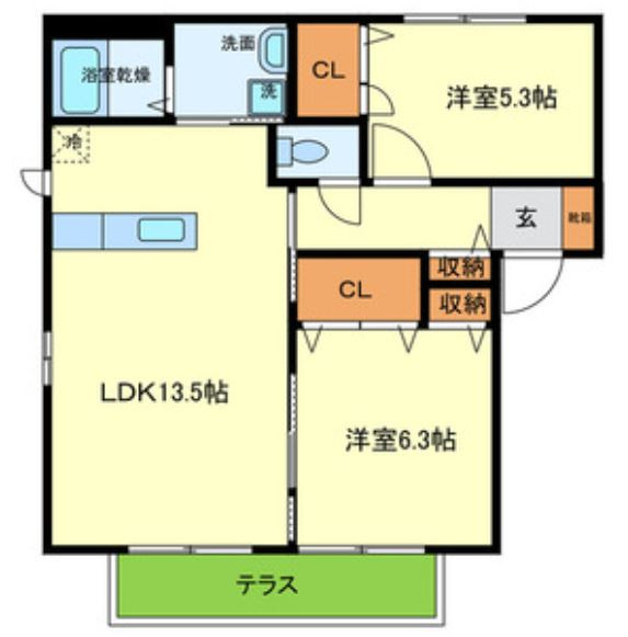 シャーメゾン光明池B棟の間取り