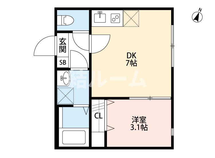 板橋区赤塚１丁目のアパートの間取り