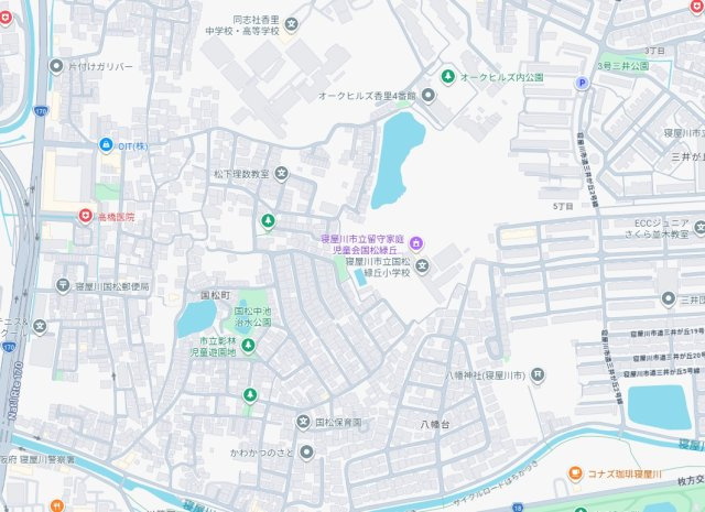 ■寝屋川市国松町　第2期　新築一戸建ての地図