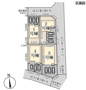 古河下辺見第８　新築一戸建て　01　リーブルガーデンの区画図|全４棟