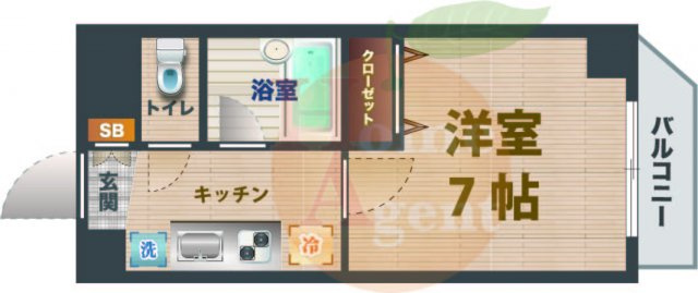 【間取り】 | ラクラス荻窪 | 1Ｋのお部屋。