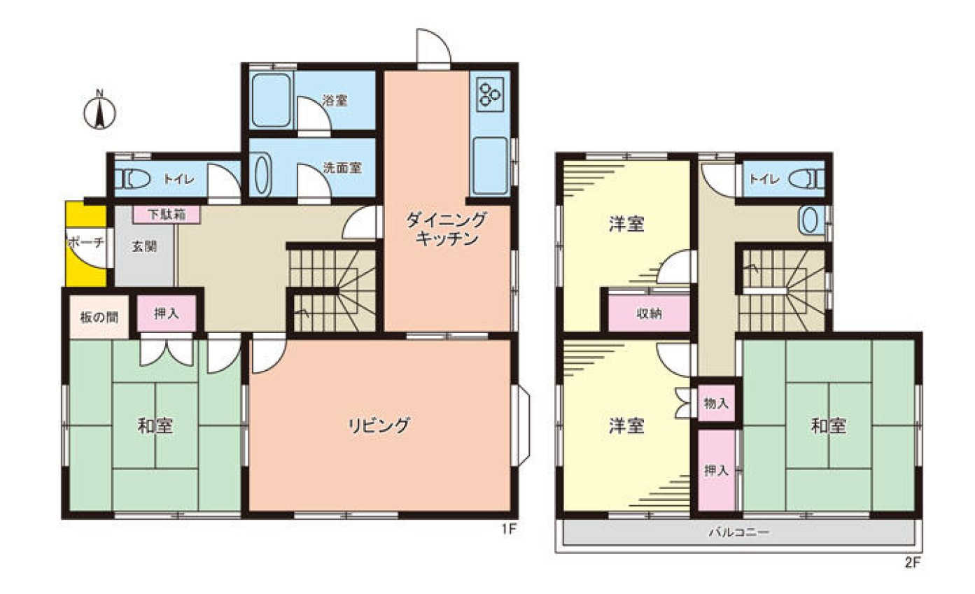 【中古戸建】高崎市吉井町南陽台2丁目の間取り|■間取り図｜敷地面積：216.51（約65.49坪）　建物面積：114.59（約34.66坪）
