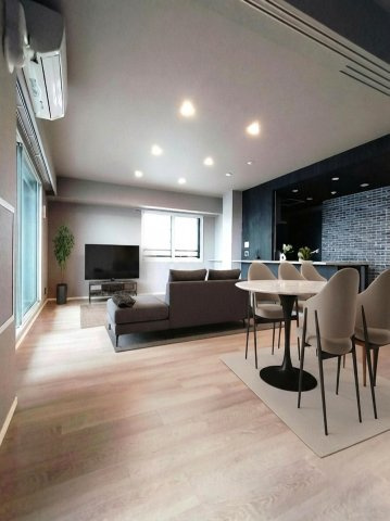 レーベン環状通東 THE RESIDENCEの居間・リビング|家具はAIによるイメージです