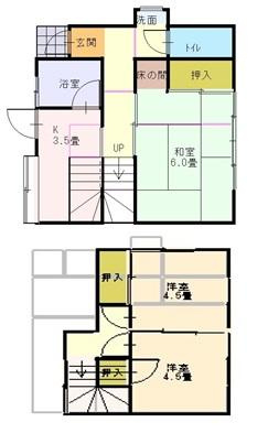 西貸家の間取り