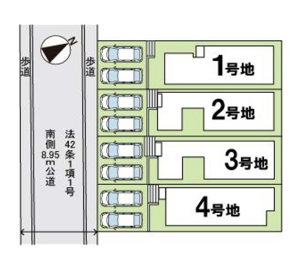【区画図】 | 福岡市第3南区皿山3丁目　3号地（全4棟）【仲介手数料無料・0円】 | 区画図です。3号棟