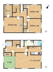 【間取り】 | 大館市柄沢字山王台5-3・中古住宅☆期間限定現況販売☆