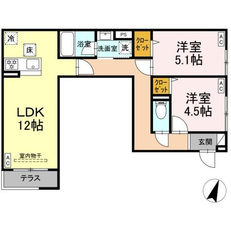 セレスティア中央Ⅱの間取り