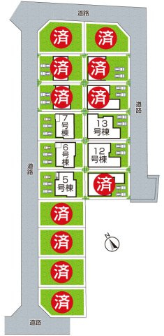 ★現地見学可能！★東近江市林田町　第1・2期　新築一戸建ての区画図|全16区画